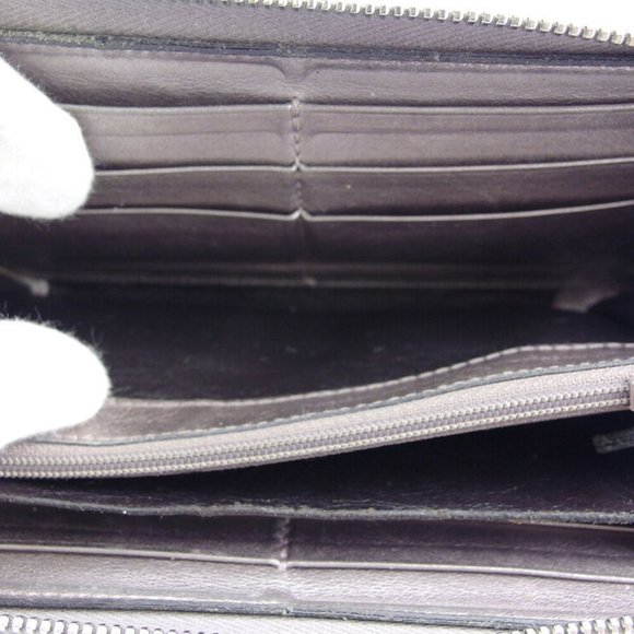 GUCCI wallet GG imple- gray gray coating canvas �~ leather Authentic used - Picture 8 of 9